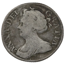 1711 Silver Sixpence Coin Queen Anne Good Very Fine