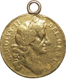 1679 Two Guinea Gold Coin Charles II Fine