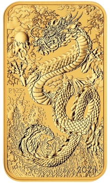 2024 Perth Mint 1oz Dragon Rectangular Gold Bar (Coin)
