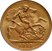 1932 Gold Sovereign Coin George V SA