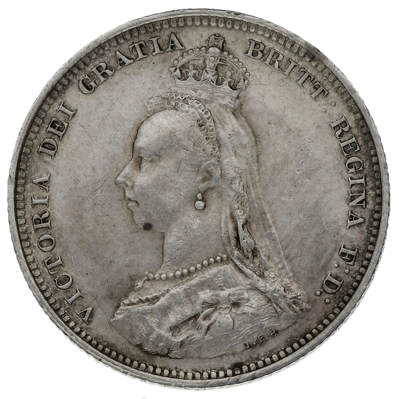1887 Silver Shilling Coin Victoria