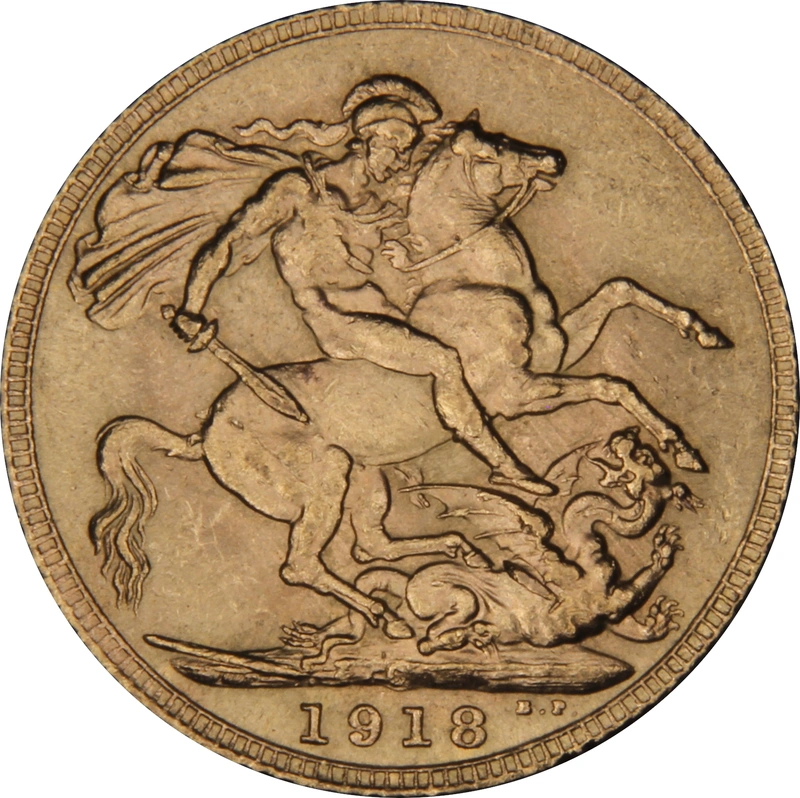 1918 Gold Sovereign Coin George V Canada PCGS MS62