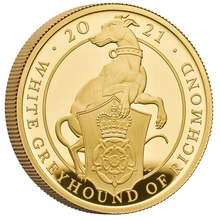 2021 1oz White Greyhound of Richmond Gold Coin Queen's Beasts Proof Gold Coin Boxed
