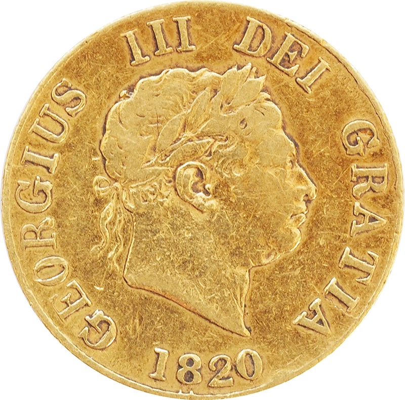 1820 Gold Half Sovereign George III