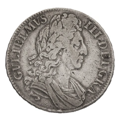 1696 William III Milled Silver Crown OCTAVO - Fine
