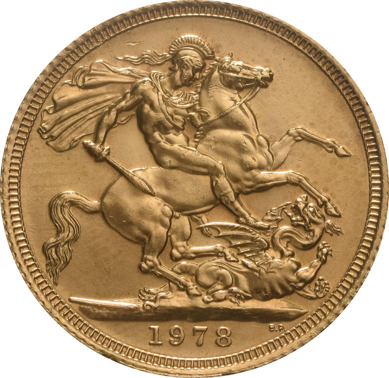 1978 Gold Sovereign Coin Elizabeth II Decimal Portrait
