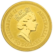 1991 1/2oz Australian Kangaroo Gold Nugget Coin