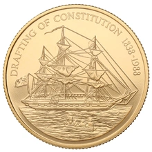 1988 Pitcairn Islands $250 150th Anniversary of the Constitution Gold Proof Coin Boxed