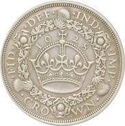 1928 Proof Silver Crown Coin George V Christmas Crown Good Very Fine