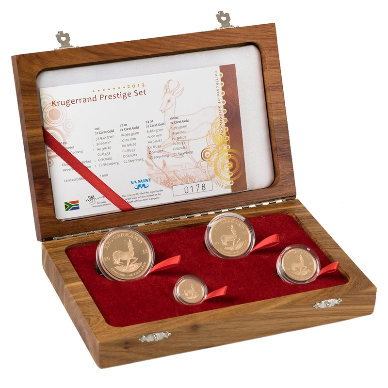 2013 Proof Krugerrand Gold Coin Prestige 4 Coin Set Boxed