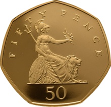 Gold 50p Fifty Pence Piece