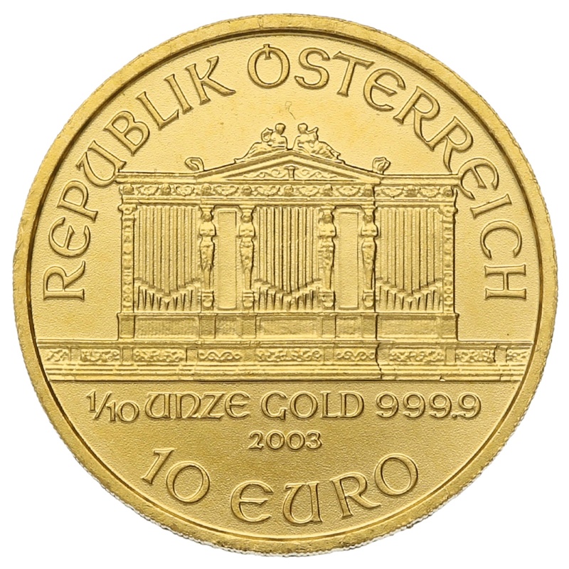 2003 1/10oz Austrian Gold Philharmonic Coin