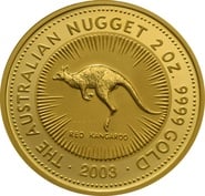 2003 2oz Australian Kangaroo Gold Nugget Coin