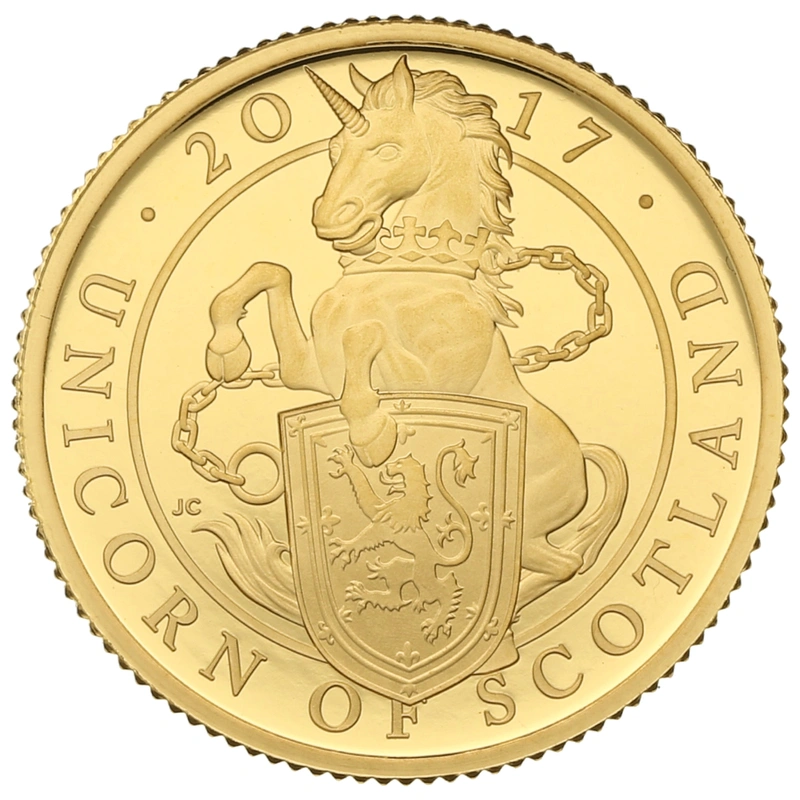 2017 1/4oz Proof Unicorn of Scotland Gold Coin Queen's Beasts