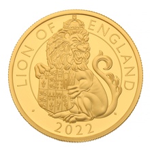 2022 Lion of England Gold Coin Tudor Beasts 1oz Proof Boxed