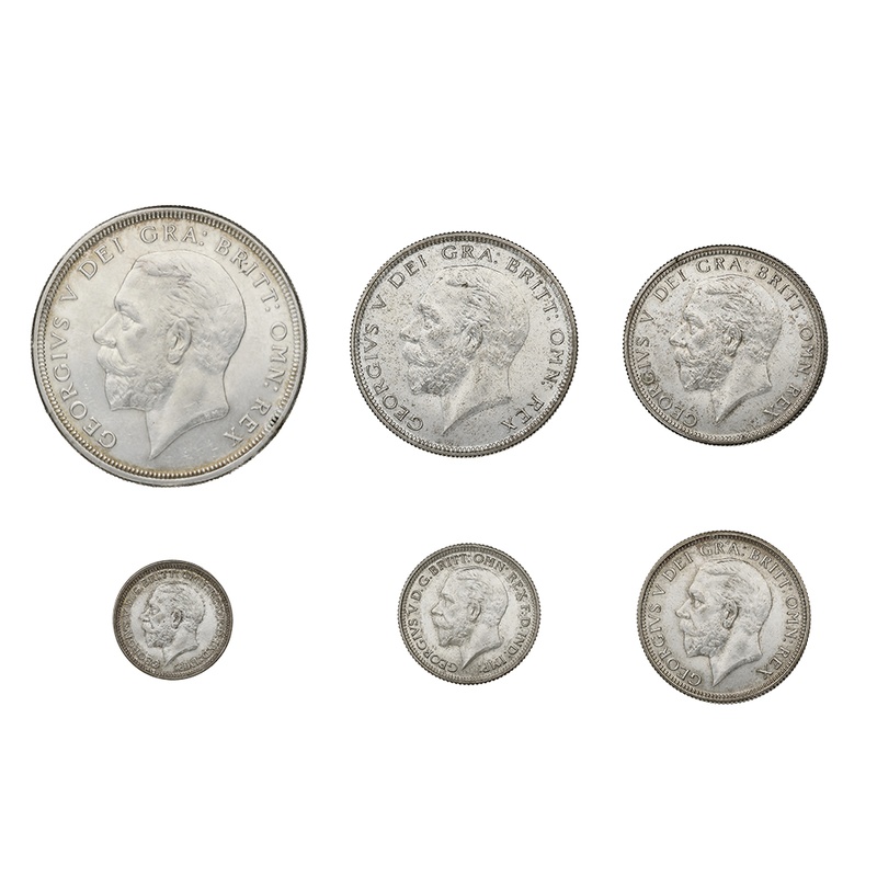 1927 George V Silver Proof Set (6 Coins) Original Issue Boxed