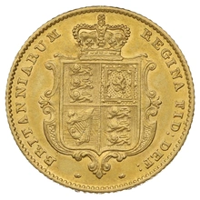 1842 Gold Half Sovereign Queen Victoria Young Head Shield Back