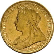 1900 Gold Sovereign Coin Queen Victoria Old Head Sydney