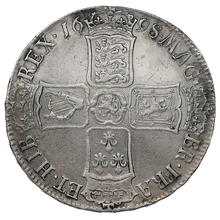 1697/8 7 Silver Half Crown Coin William III Milled RARE
