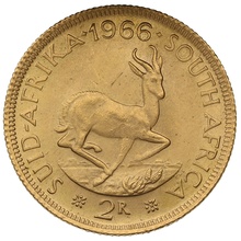 1966 R2 Gold Coin 2 Rand South Africa