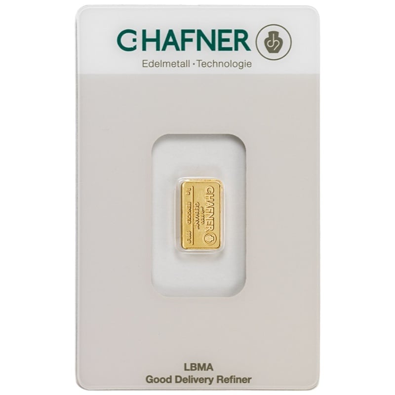 1g Gold Bar C. Hafner Minted