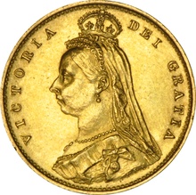 1887 Gold Half Sovereign Queen Victoria Jubilee Head NGC MS61