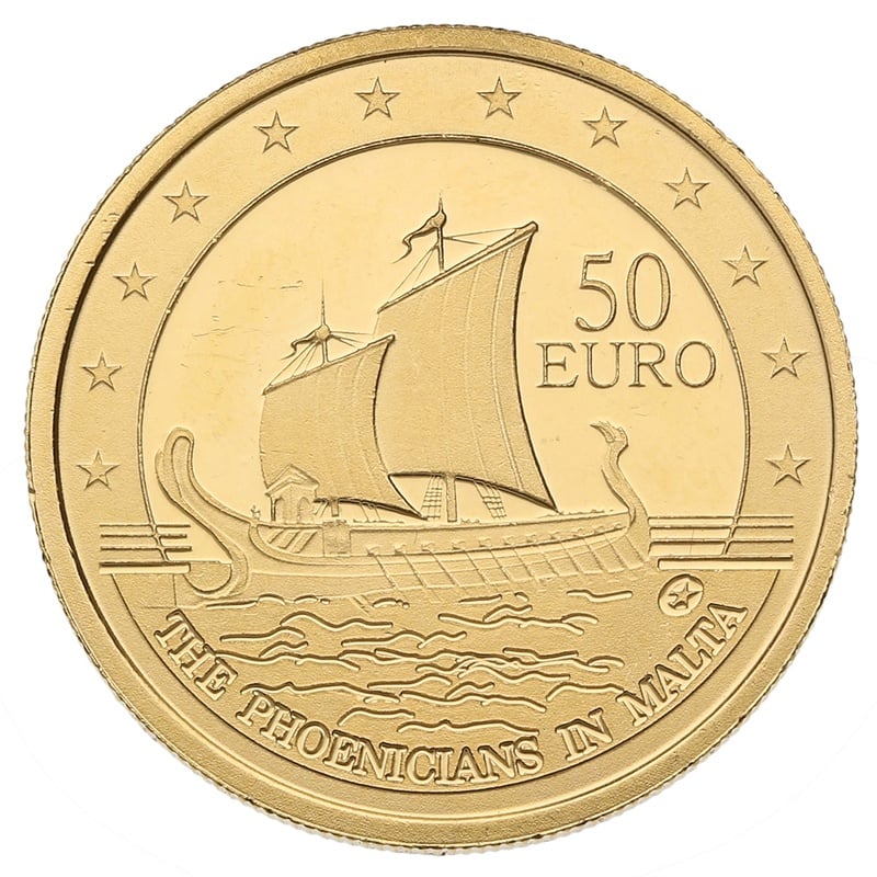 2011 Maltese Gold Proof 50 Euro coin Phoenicians