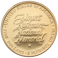 1991 Proof Mount Rushmore - American Gold Commemorative $5