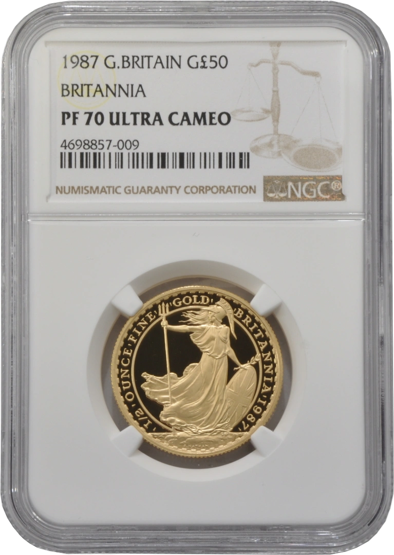 1987 Proof 1/2oz Gold Britannia Coin NGC PF70