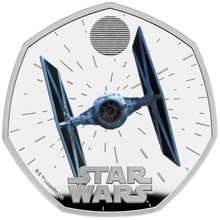 2024 50p TIE Fighter Star Wars Proof Silver Coin Boxed