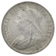1897 Silver Half Crown Coin Queen Victoria