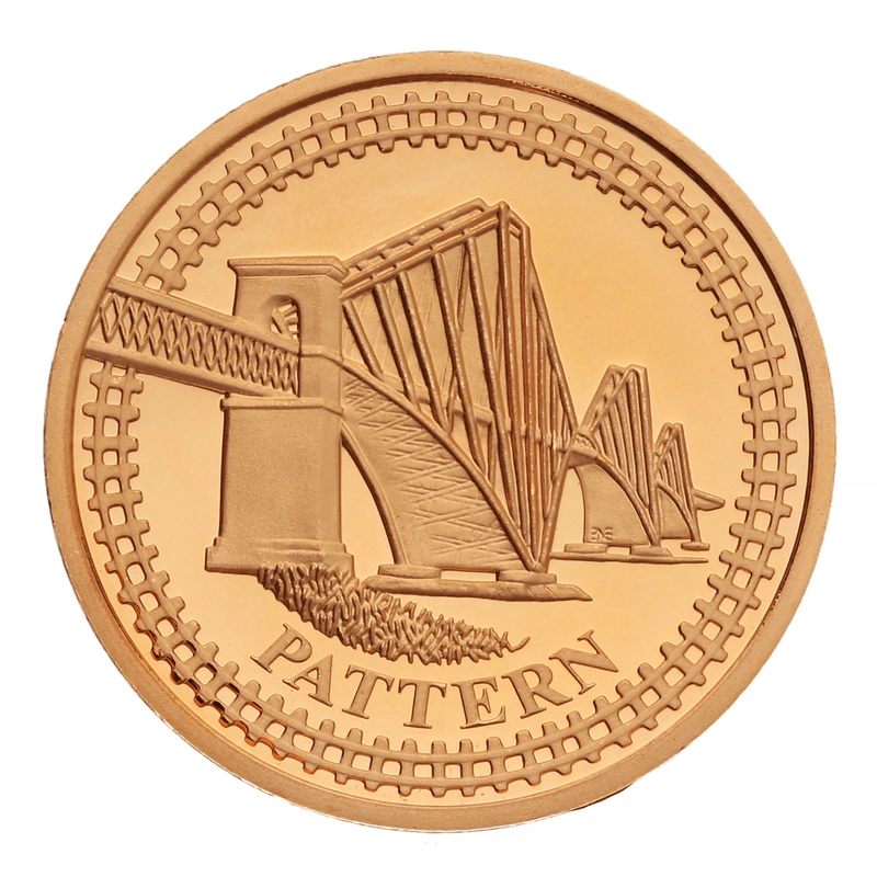 2003 Proof Gold £1 Pound Coin Forth Railway Bridge Pattern
