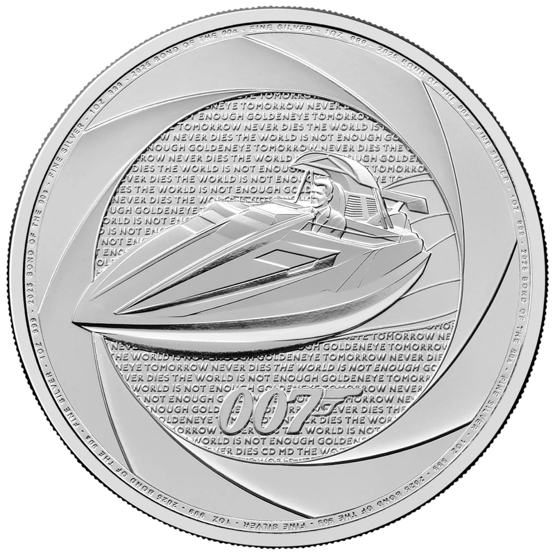 2025 Six Decades of 007, Bond of the 1990s 1oz Silver Coin