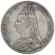 1892 Silver Crown Coin Queen Victoria Jubilee Head