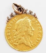 1665 Gold Guinea Coin Charles II