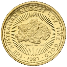 1987 Proof 1/4oz Australian Kangaroo Gold Nugget Coin