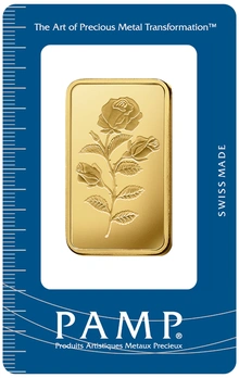 1oz Gold Bar PAMP Rosa Minted