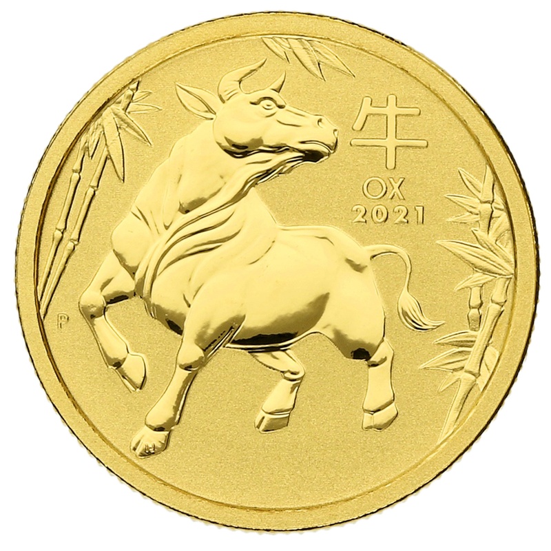 2021 Year of the Ox Gold Coin 1/10oz Perth Mint Australian Lunar Series