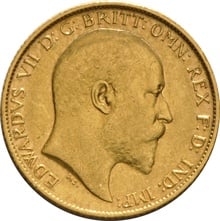 1906 Gold Half Sovereign Edward VII Melbourne