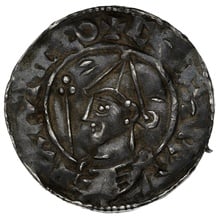 1016-1035 Cnut Silver Penny Hammered Pointed Helmet Type Canterbury Winedeag