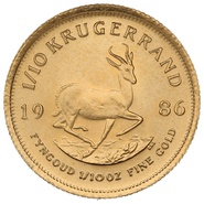 1986 1/10oz Krugerrand Gold Coin