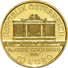 2017 1/10oz Austrian Gold Philharmonic Coin