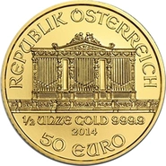2014 1/2oz Austrian Gold Philharmonic Coin