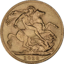 1918 Gold Sovereign Coin George V Canada PCGS MS62