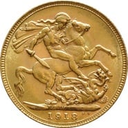 1918 Gold Sovereign Coin George V Melbourne