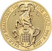 2019 1oz Yale of Beaufort Gold Coin Queen's Beasts NGC MS70