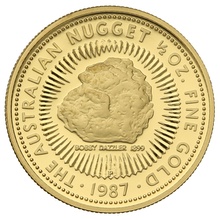 1987 Proof 1/2oz Australian Kangaroo Gold Nugget Coin