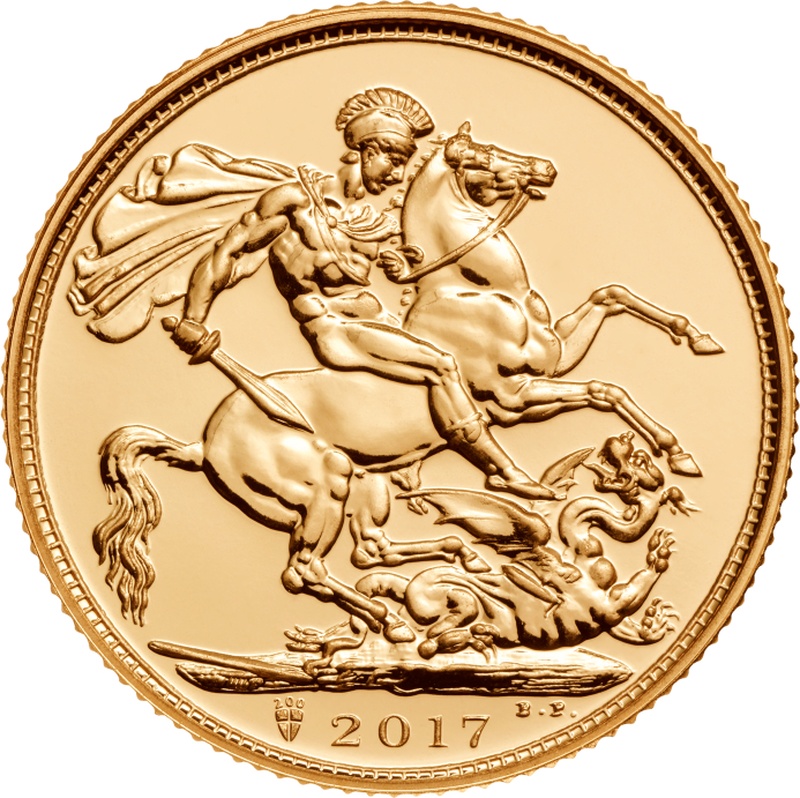 2017 Gold Sovereign Coin Elizabeth II Fifth Head