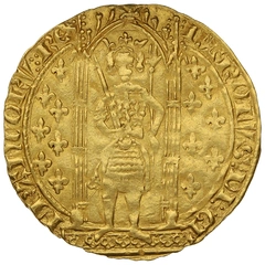 1364-1380 France Charles V Gold Franc a Pied