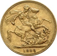1883 Gold Sovereign Coin Queen Victoria Young Head Sydney